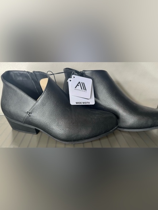 AEROSOLES Shoes - AEROSOLES Black Wide-Width Slip-On Ankle Booties faux leather easy clean classic